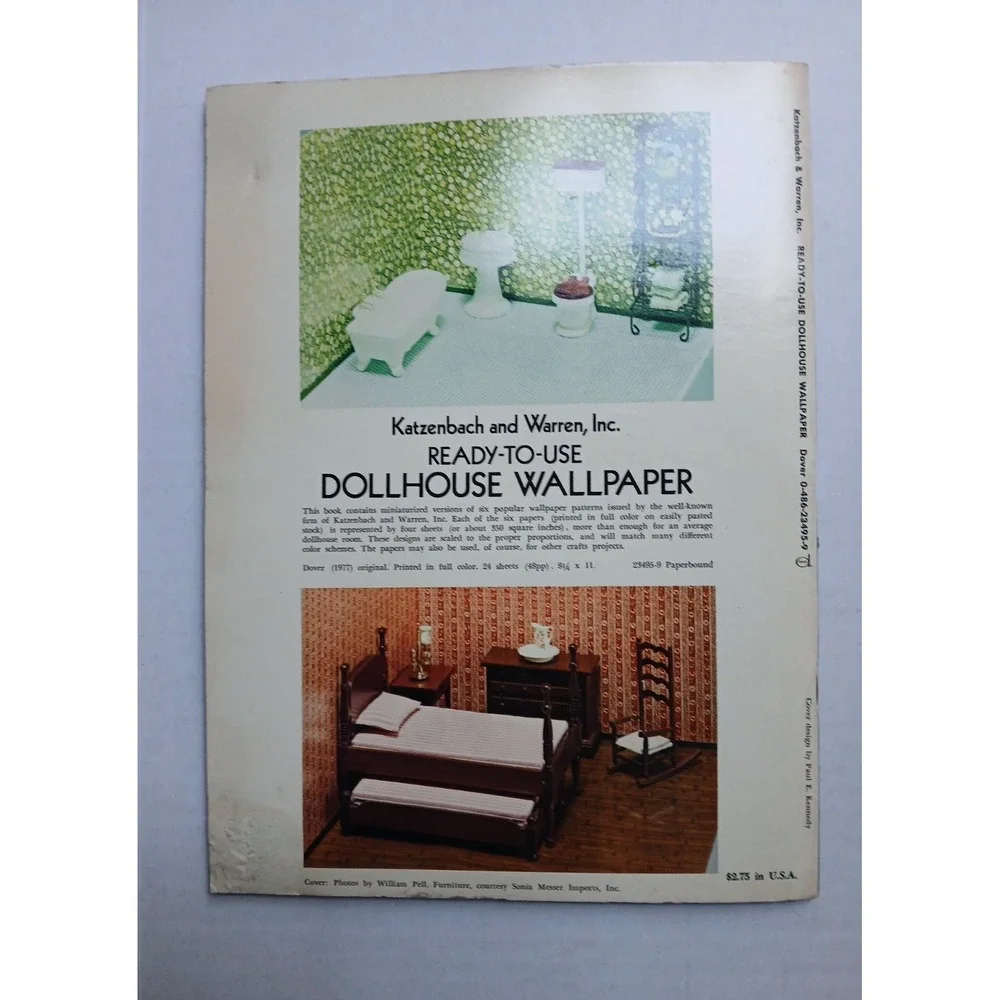VINTAGE‎ 'READY-TO-USE DOLLHOUSE WALLPAPER' KATZENBACH & WARREN 1977 SIX DESIGNS